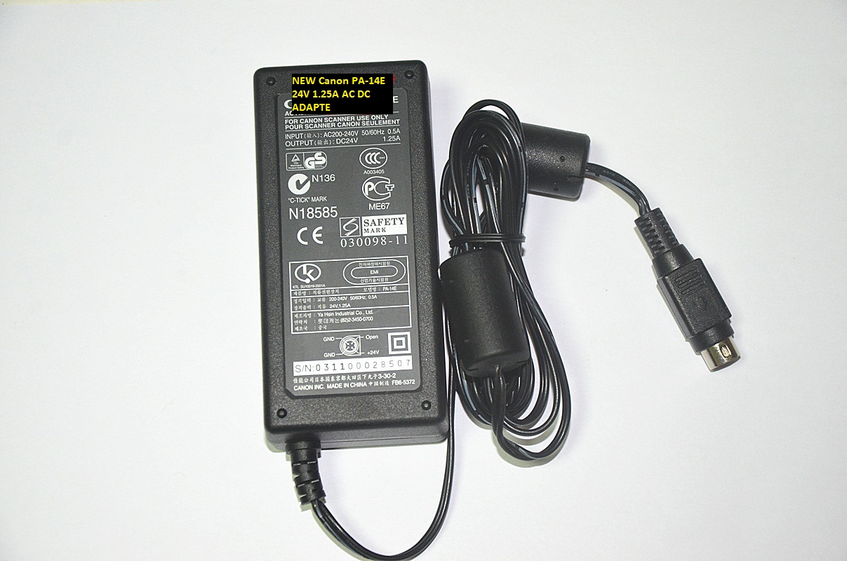 NEW PA-14E Canon Special four needles output interface 24V 1.25A AC DC ADAPTE